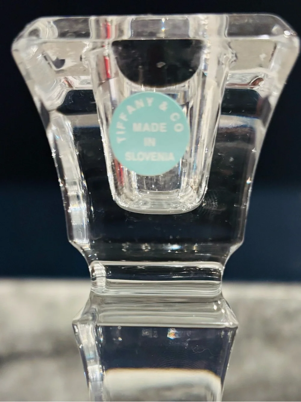2 Tiffany Home Essentials Square Candlestick in Crystal Glass